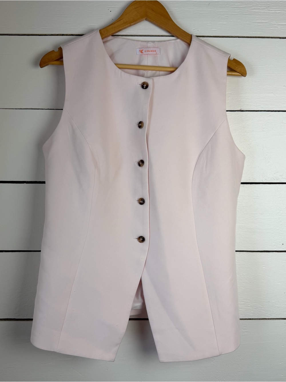 Kirundo Light Pink Sleeveless Button Front Top Women’s Large